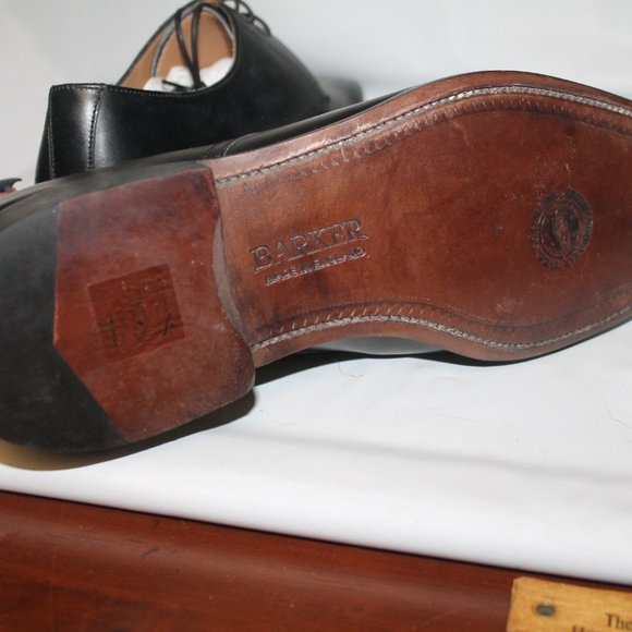NEW Barker Made in England Armstrong Black Calf  Leather Oxford Shoe $430.00 - Picture 10 of 16